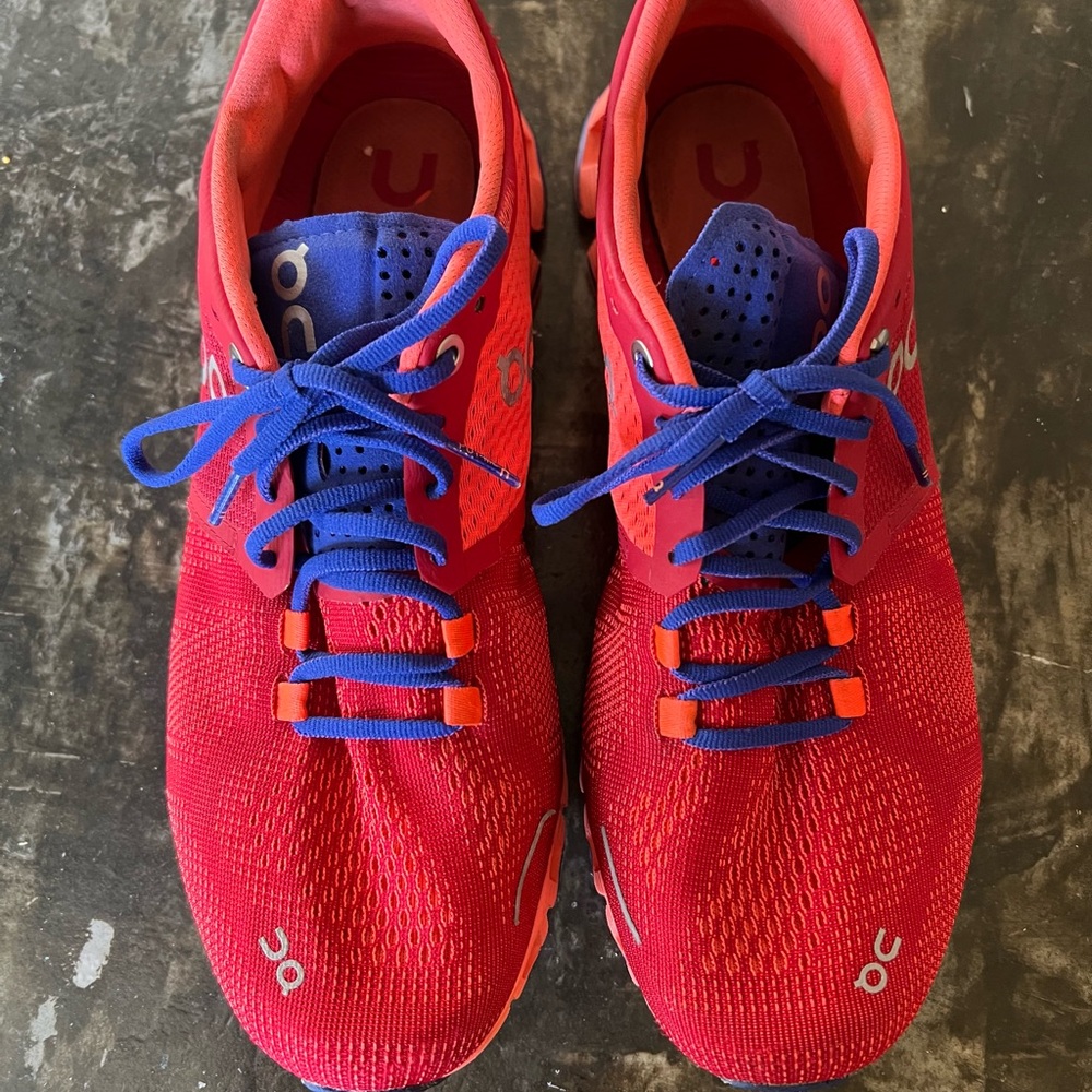 On Cloud | on Running Womens Cloud X Road Shoes Red/Flash SZ 8